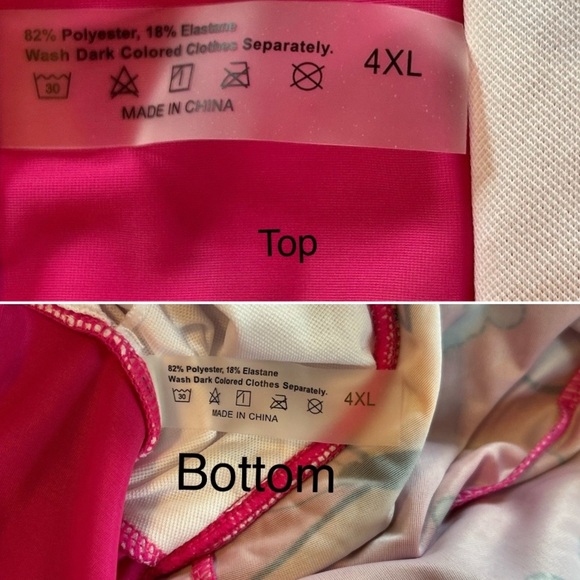 Swim Lushoire Plus Sz 4X = 20W Butterfly Pattern Halter Ruffle Trim 2 Piece Suit - Picture 12 of 12